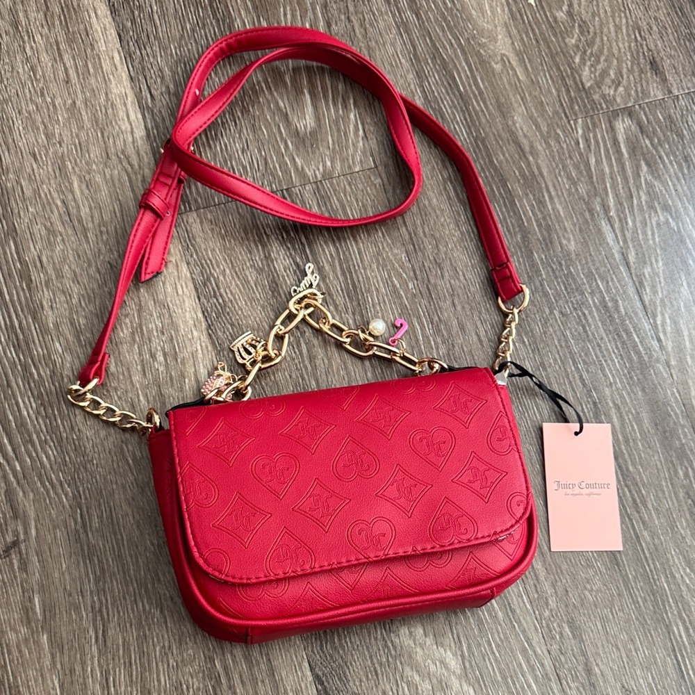 Juicy Couture Embossed Red Crossbody Bag